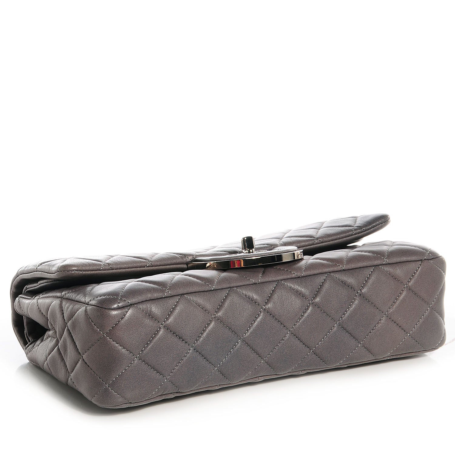 Chanel Lambskin Medium Double Flap w Bijoux Chain Grey 4 of 10