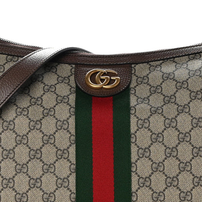 Gucci GG Supreme Monogram Web Ophidia Half Moon Hobo Brown 8 of 10