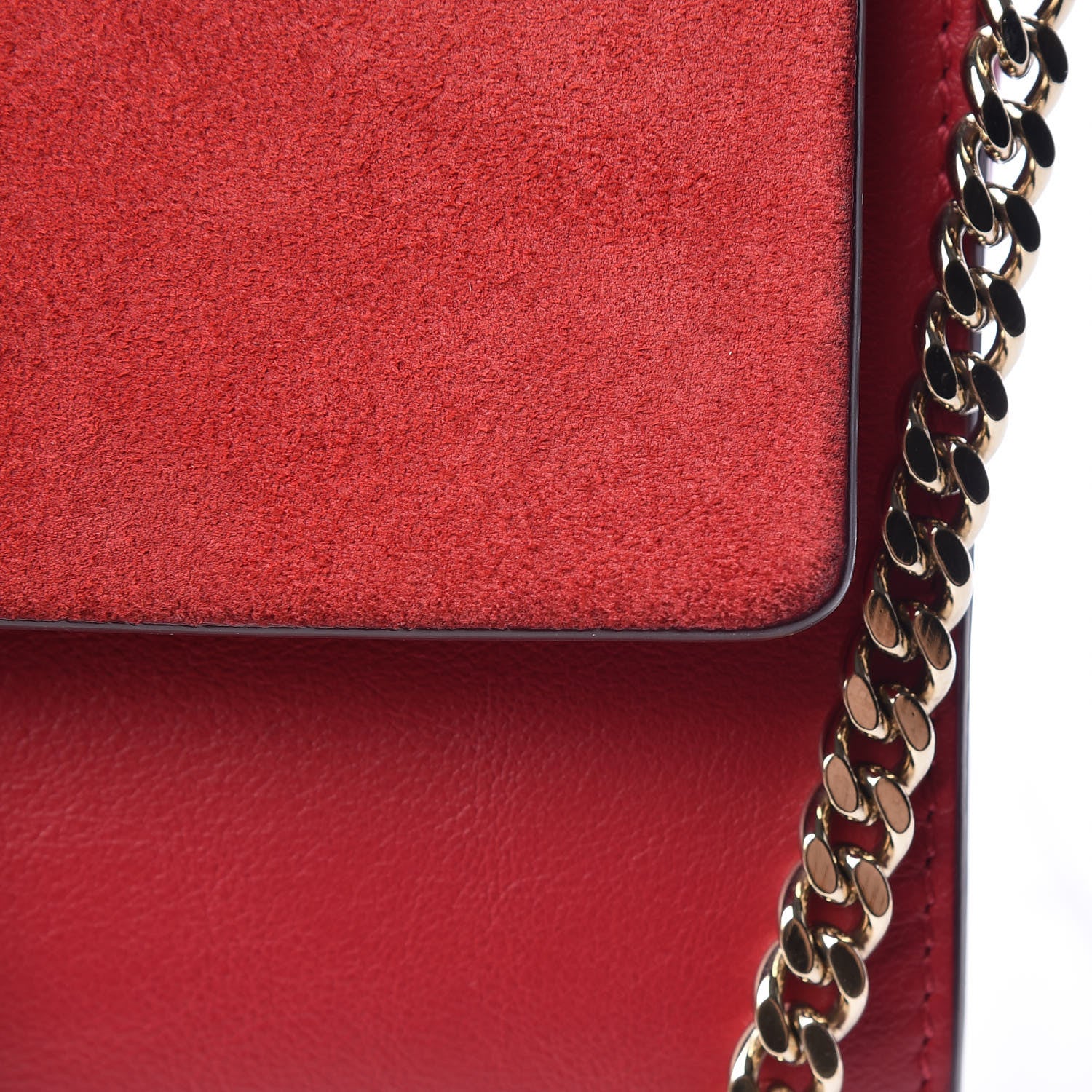 Chloe Suede Calfskin Small Faye Shoulder Bag Tulip Red 11 of 15