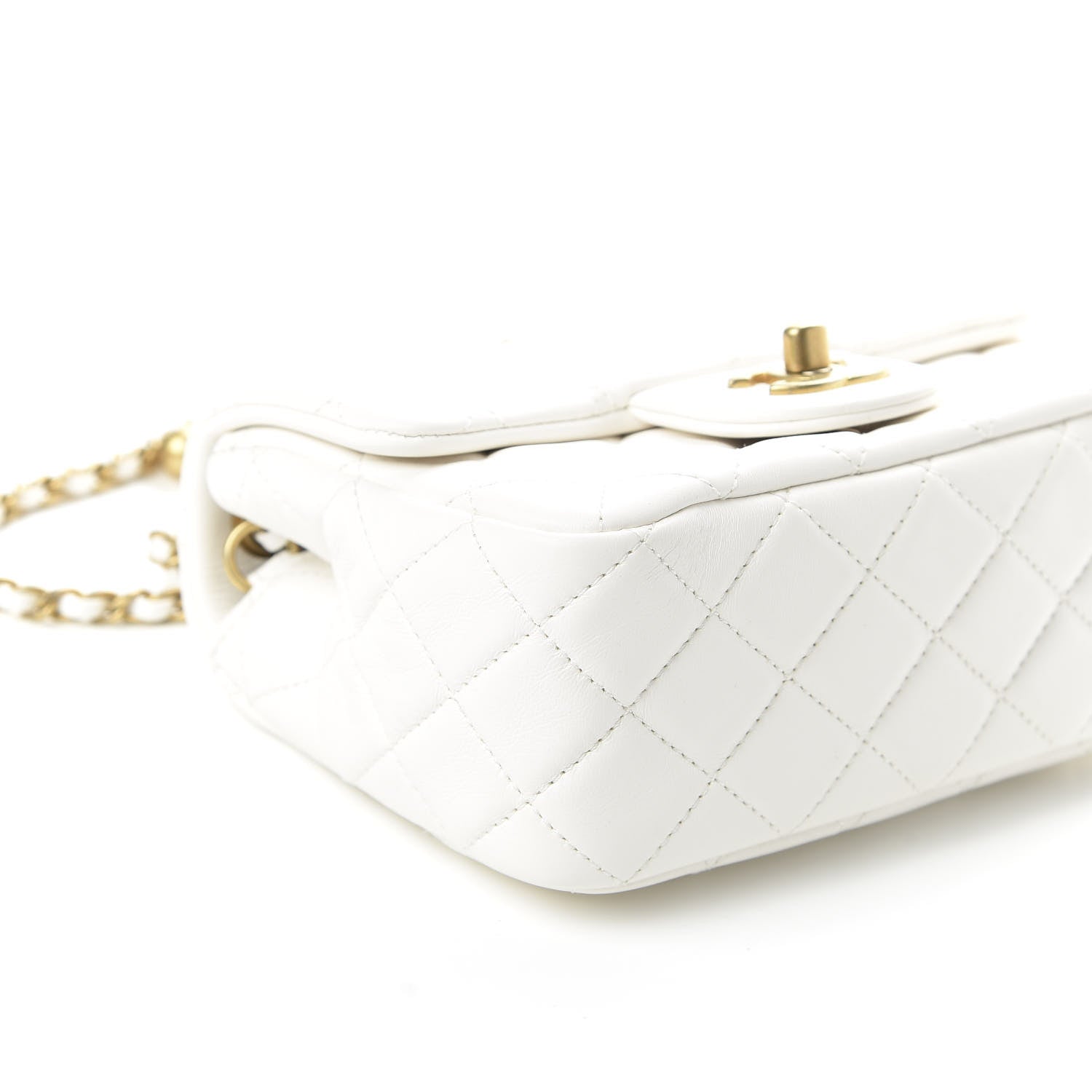 Chanel Lambskin Quilted Mini Pearl Crush Flap White 8 of 10