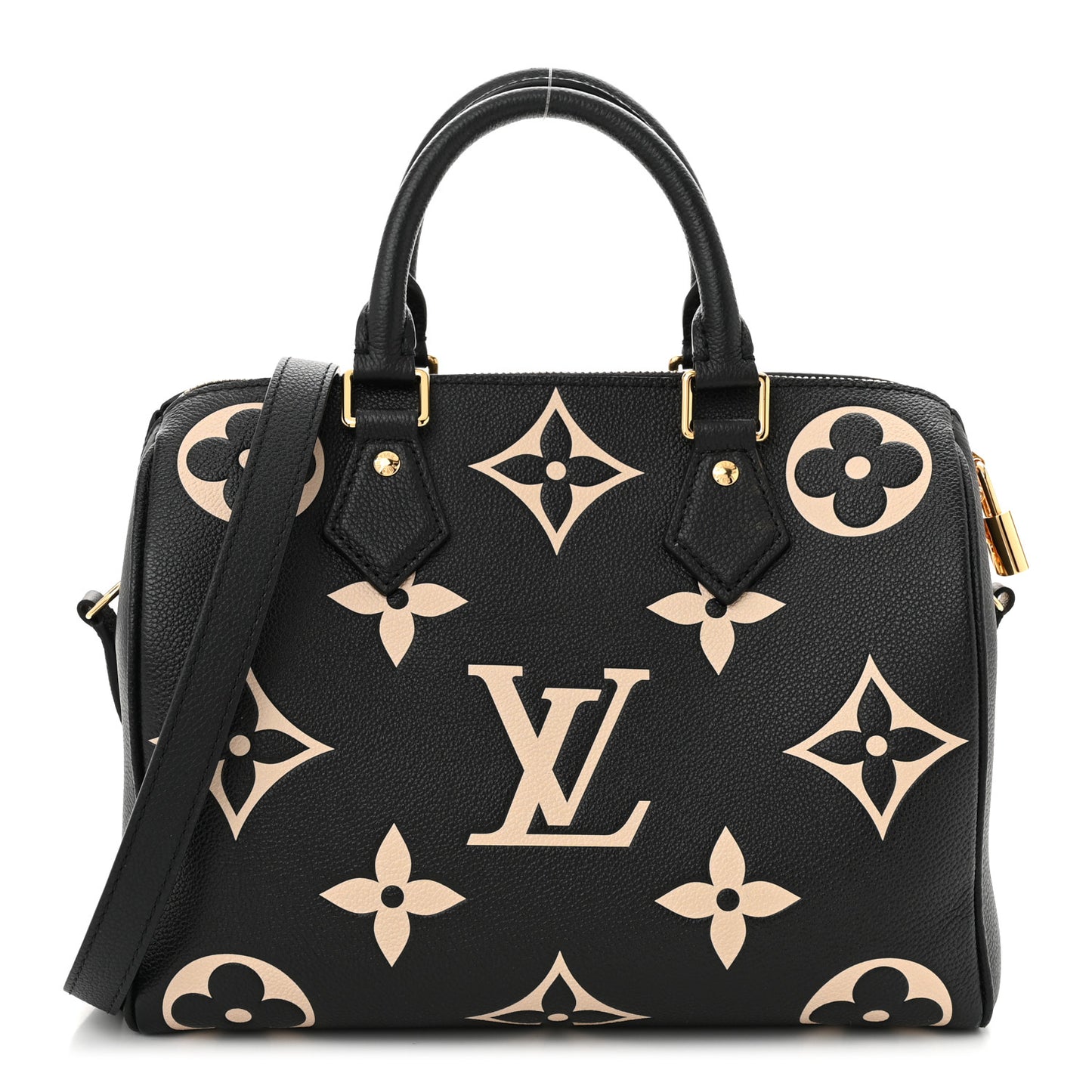 Empreinte Monogram Giant Speedy Bandouliere 25 Black Beige