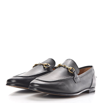 Gucci Calfskin Womens Jordaan Loafers 37.5 Black 3 of 9