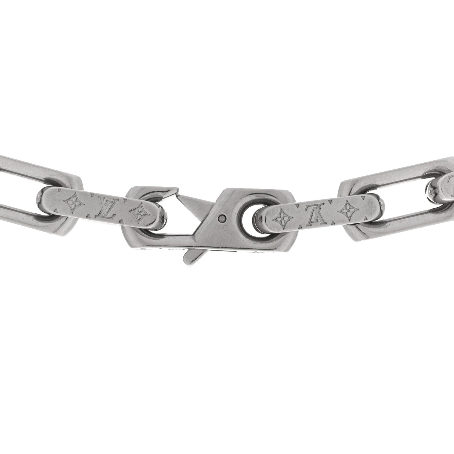 Monogram Chain Necklace Silver