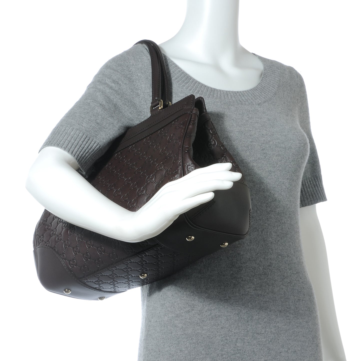 Guccissima Medium Mayfair Tote Dark Brown