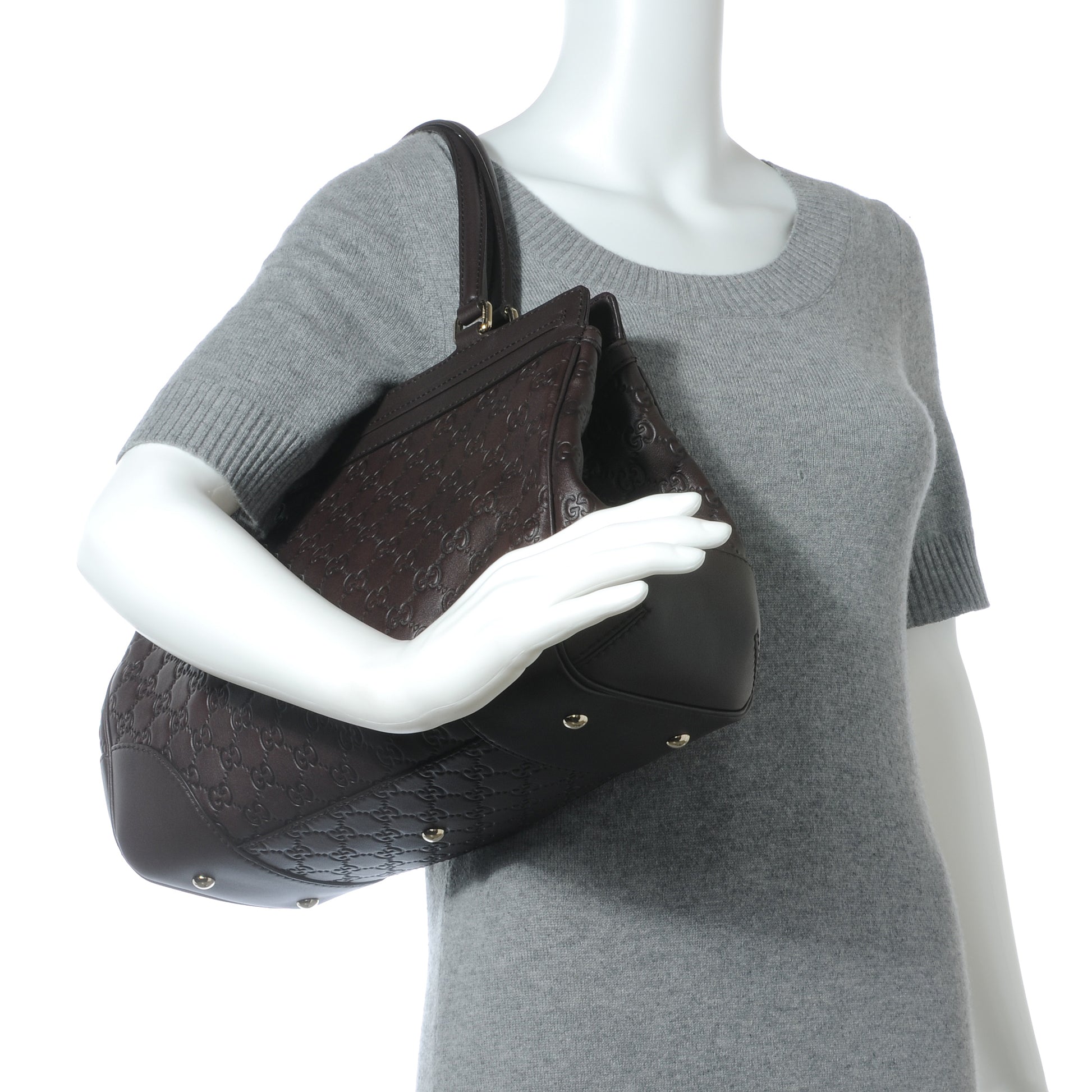 Gucci Guccissima Medium Mayfair Tote Dark Brown 2 of 8
