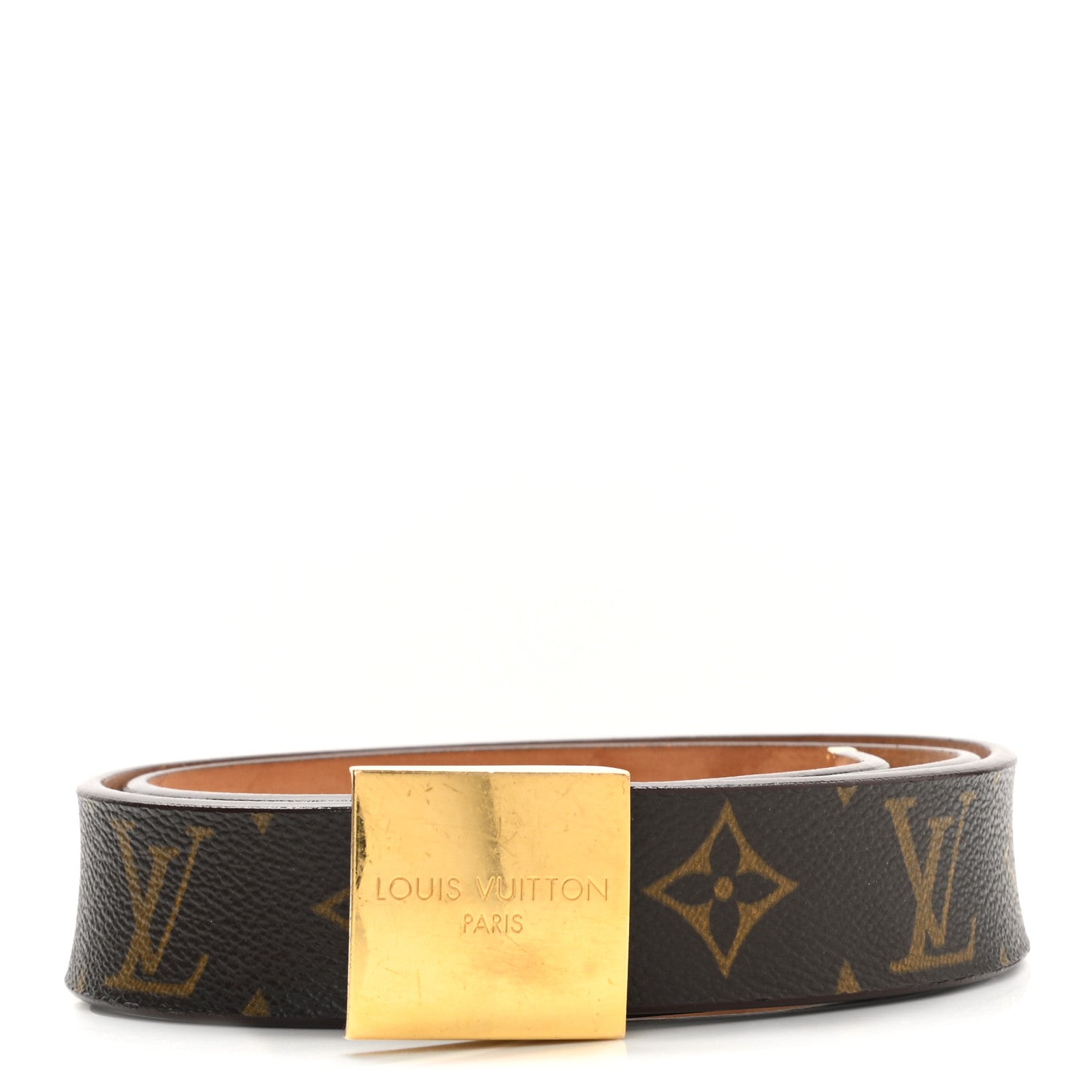 Louis Vuitton Monogram Ceinture Belt Gold Buckle 80 32 1 of 8