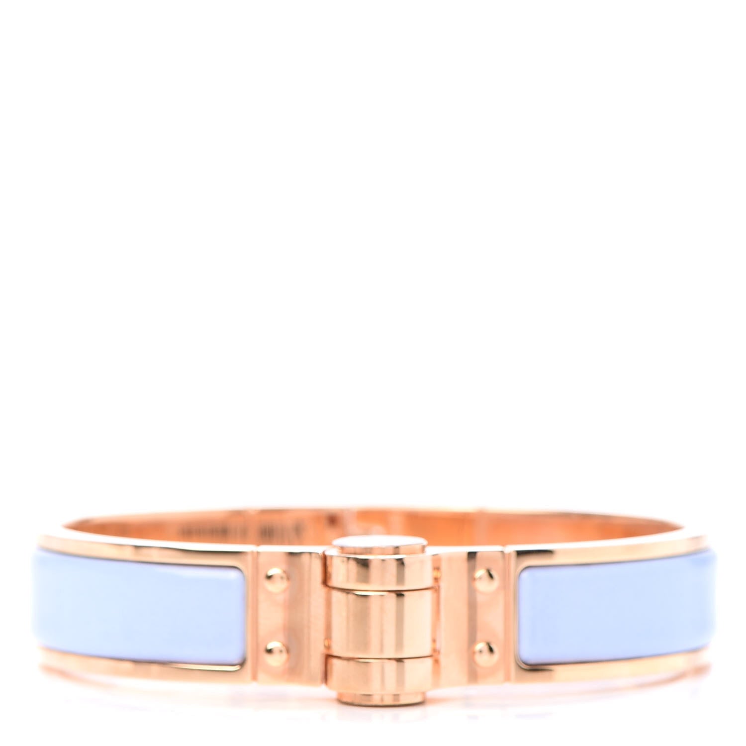 Hermes Enamel Charniere Uni Narrow Hinged Bracelet S Bleu Lupin 1 of 5