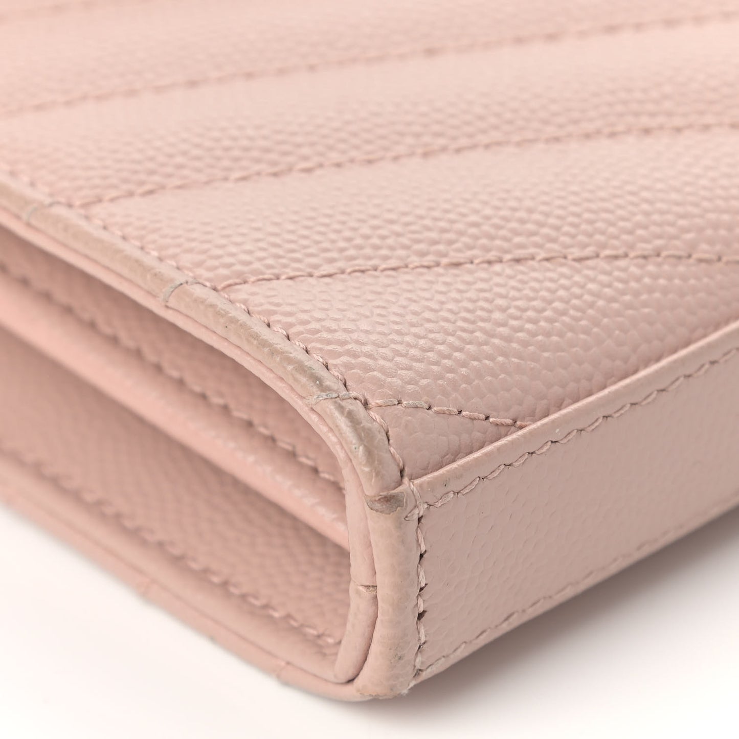 Grain De Poudre Matelasse Chevron Monogram Chain Wallet Pale Pink