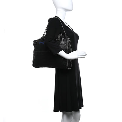 Stella McCartney Embellished Shaggy Deer Small Falabella Fold Over Tote Black 3 of 8
