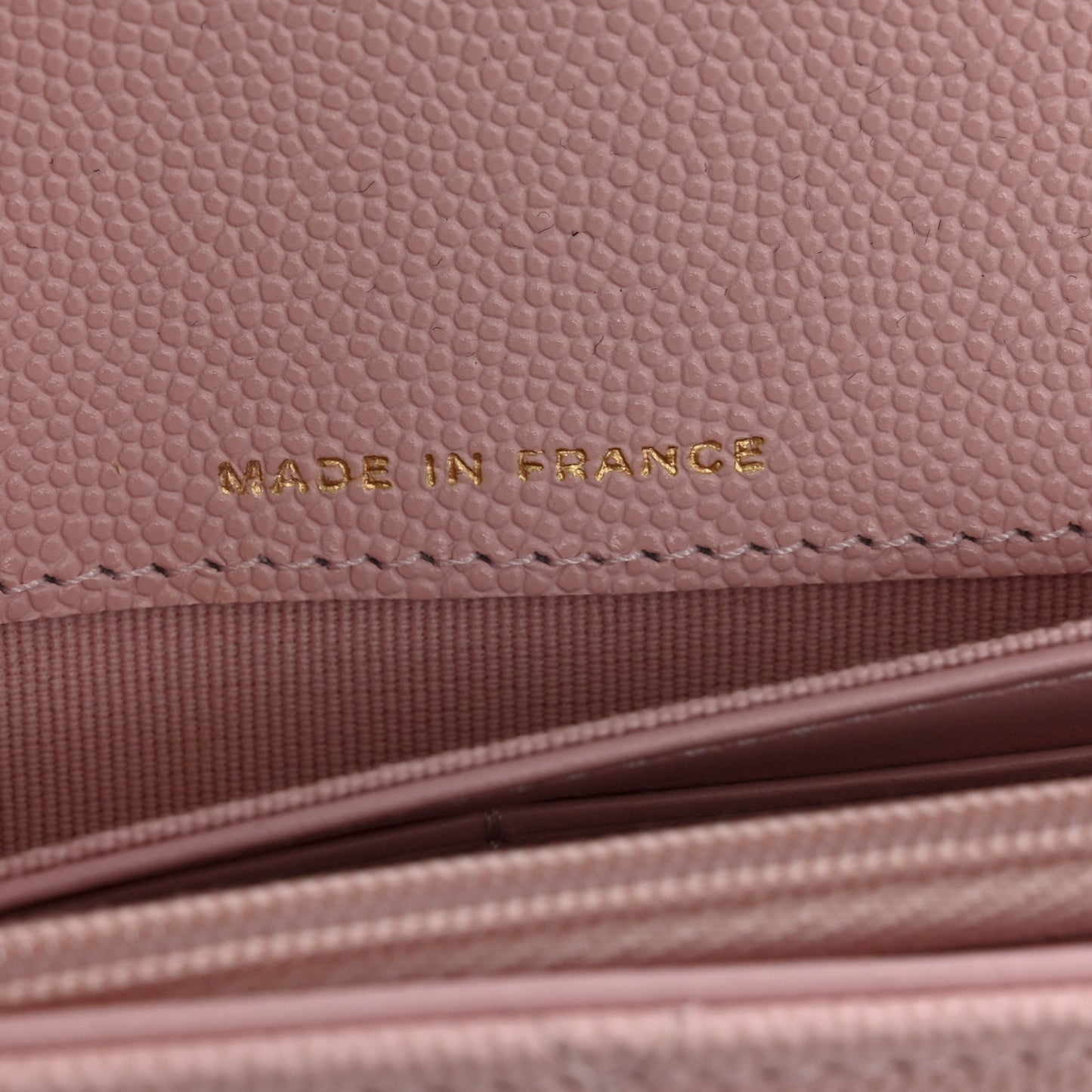 Caviar Quilted Large Gusset Flap Wallet Light Pink