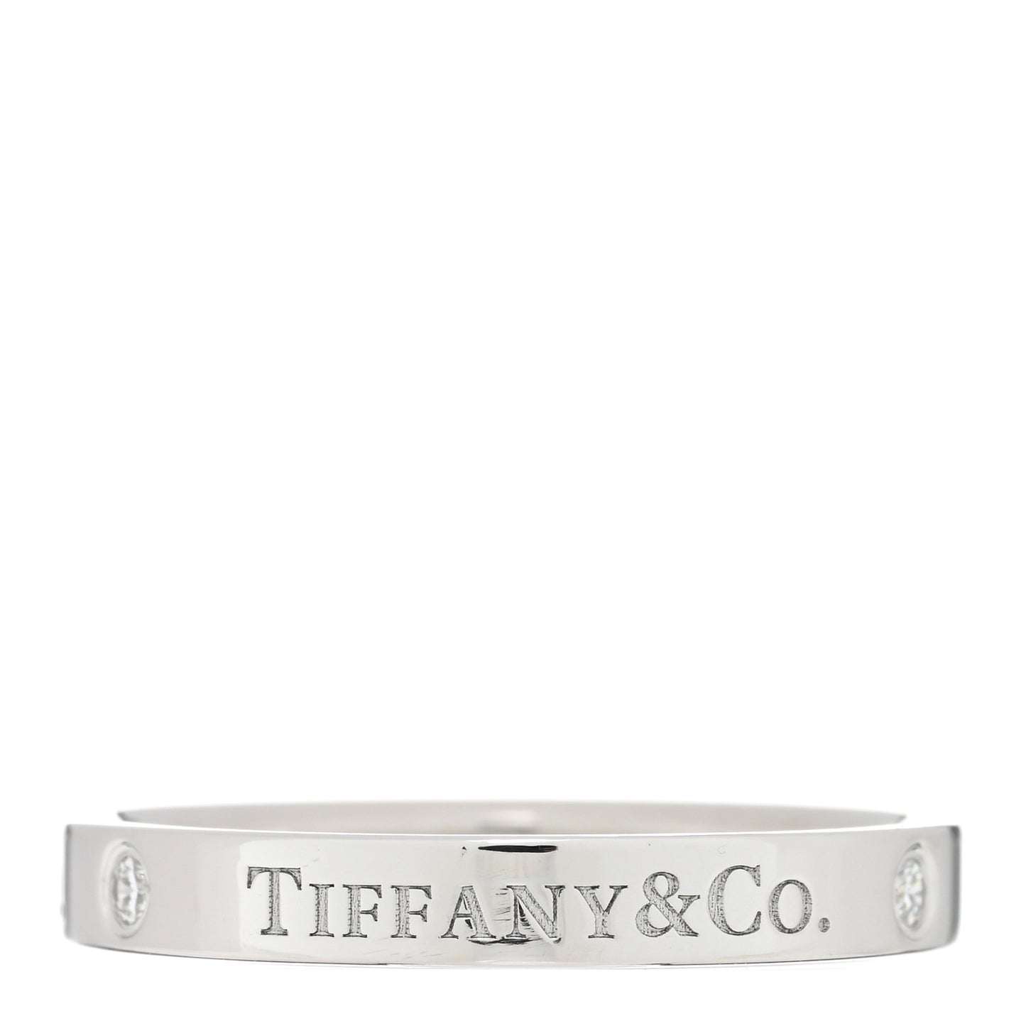 Platinum Diamond Logo Band Ring 58 8.5