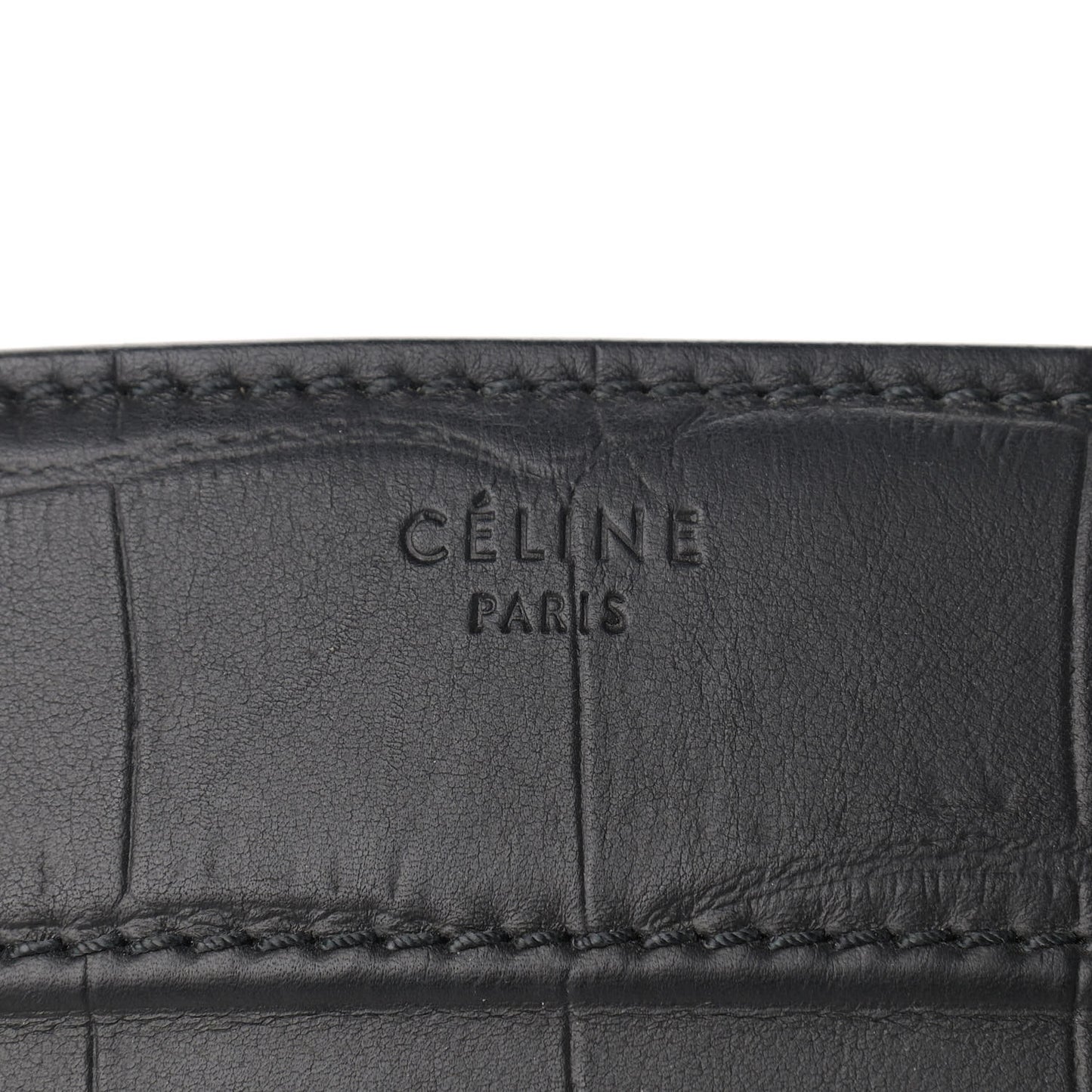 Calfskin Crocodile Embossed Medium Phantom Luggage Black