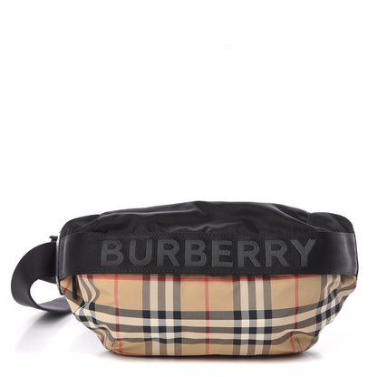 Burberry Nylon Vintage Check Sonny Bum Bag Archive Beige Black 1 of 10