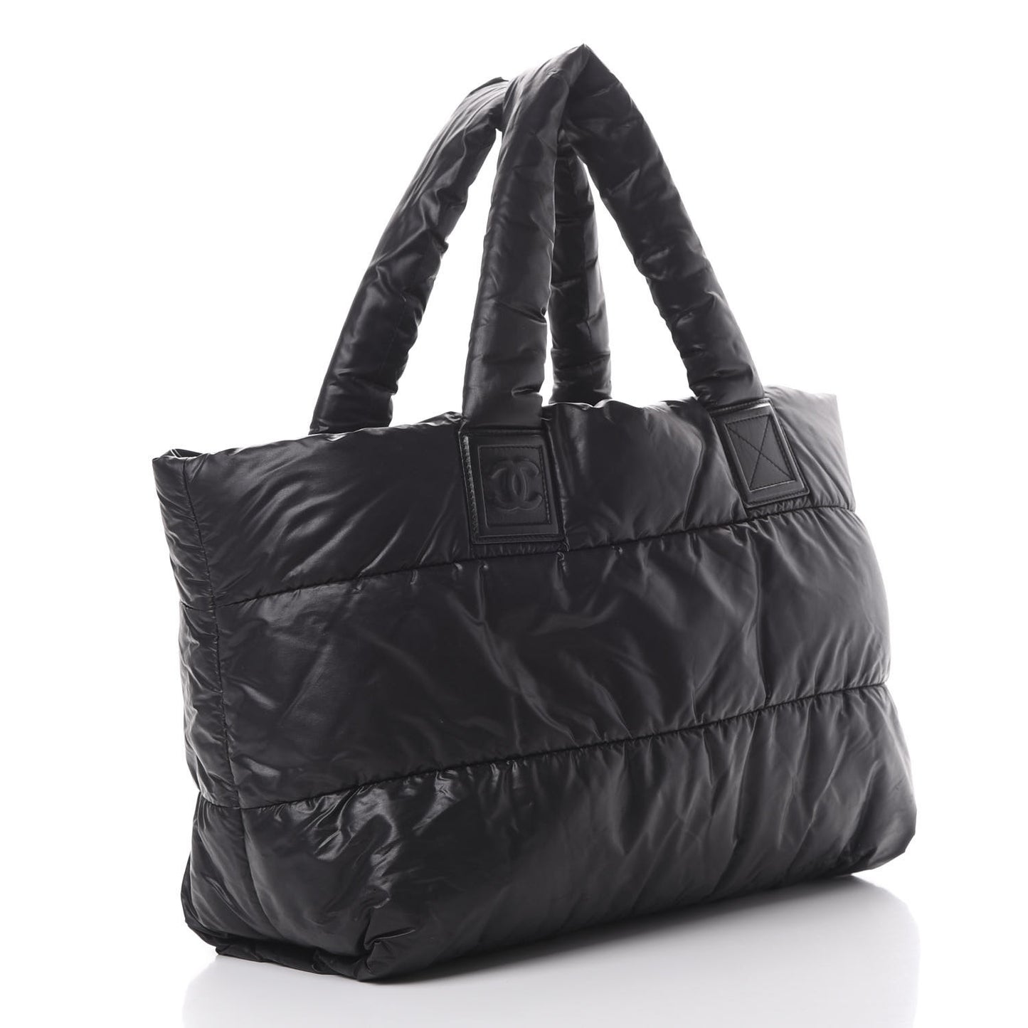 Nylon Quilted Large Coco Cocoon Tote Black