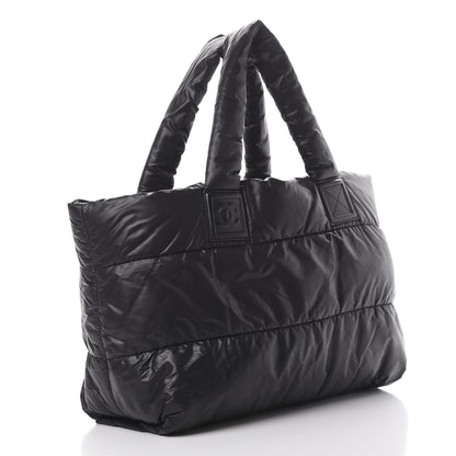 Chanel Nylon Quilted Large Coco Cocoon Tote Black 2 of 9
