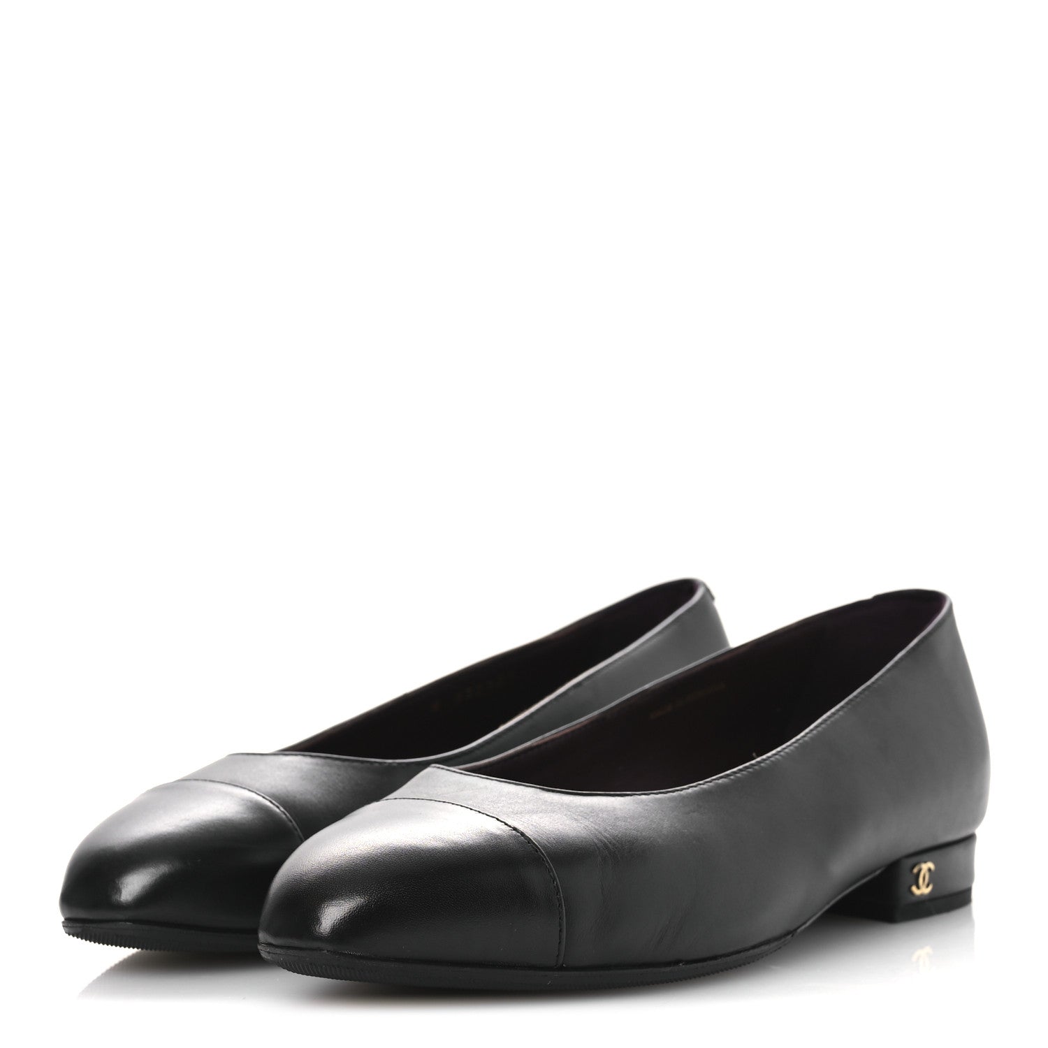 Chanel Lambskin Cap Toe CC Uniform Pumps 36 Black 4 of 11