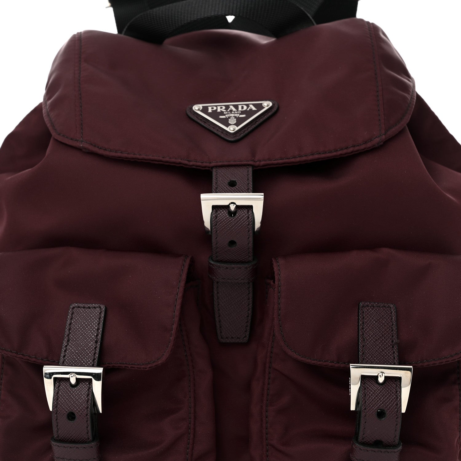 Prada Tessuto Nylon Saffiano Vela Small Backpack Bordeaux 1646801