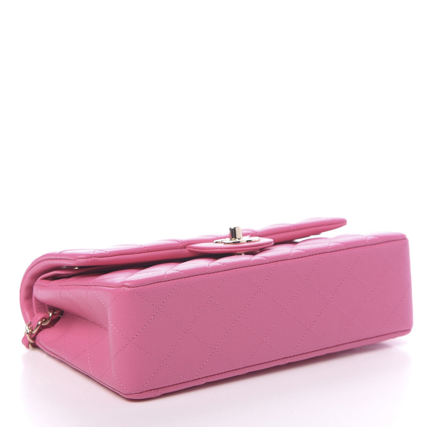 Caviar Quilted Small Double Flap Pink
