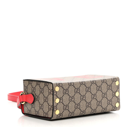 Gucci GG Supreme Monogram Moon Calfskin Love Valentines Day Padlock Case Beige Ebony New Geranium 4 of 12