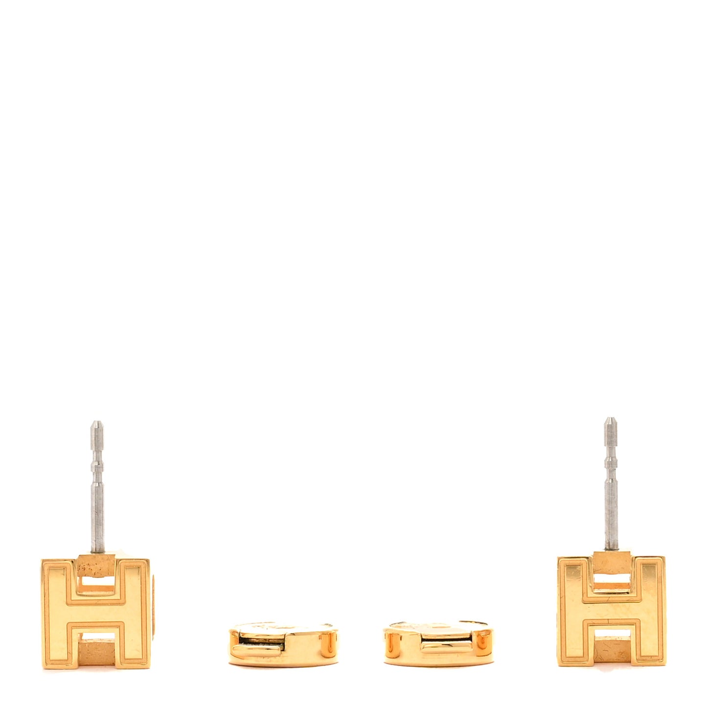 Gold Lacquered Cage d'H Earrings Anemone