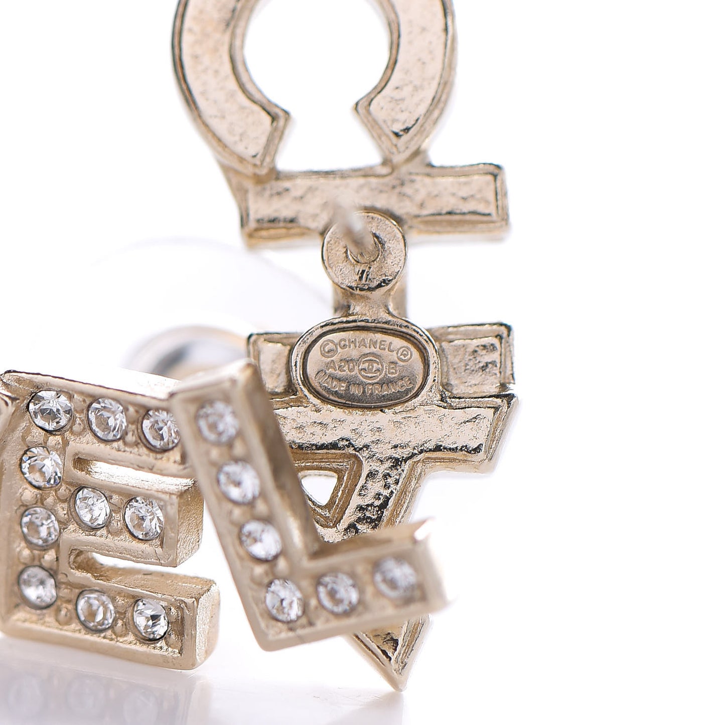 Crystal Pearl Signature Stud Earrings Gold