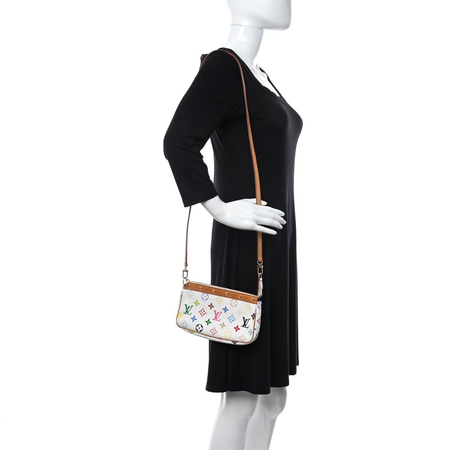 Monogram Multicolor Pochette Accessories White Long Strap