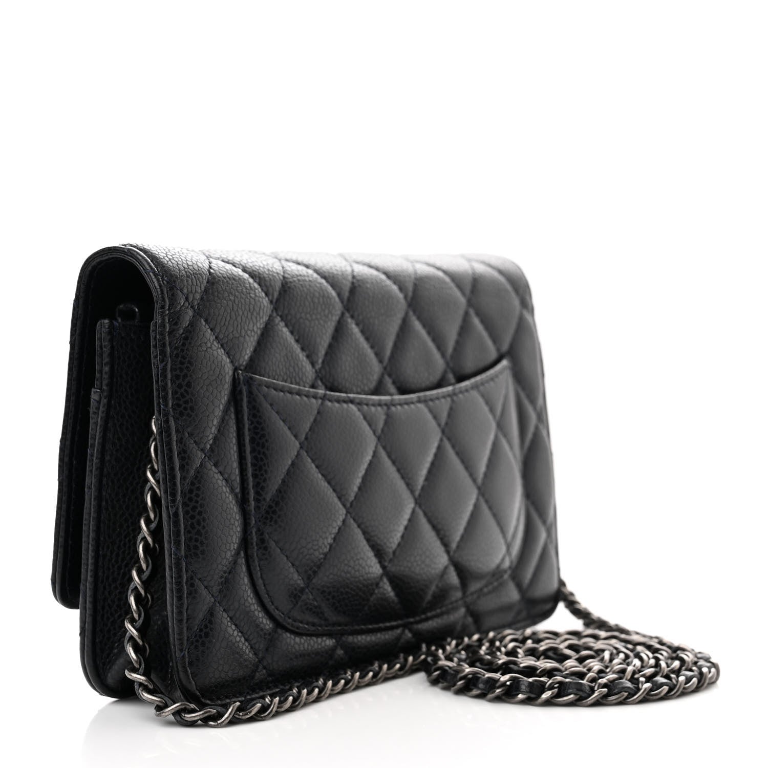 Chanel Caviar Quilted Wallet on Chain WOC Navy 3 of 11