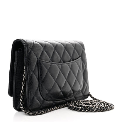 Chanel Caviar Quilted Wallet on Chain WOC Navy 3 of 11