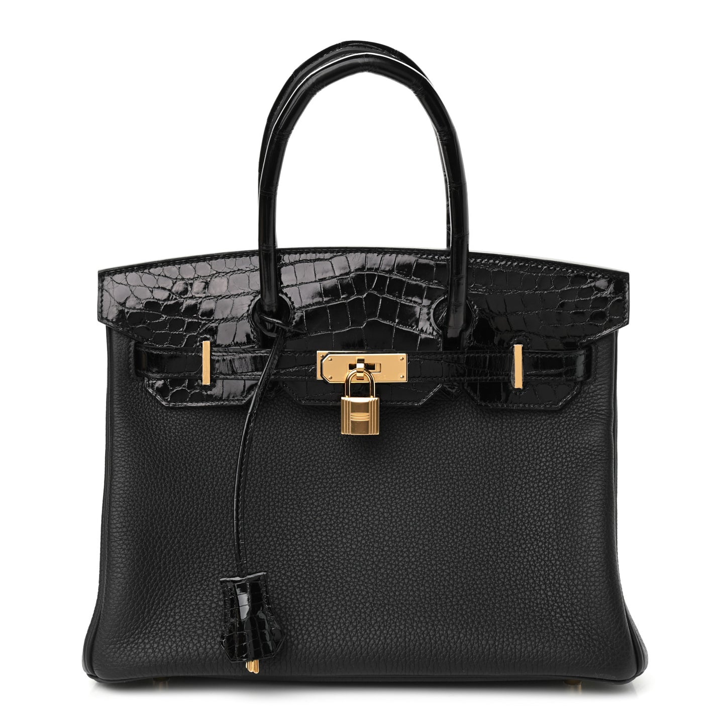 Togo Shiny Niloticus Crocodile Birkin Touch 30 Black