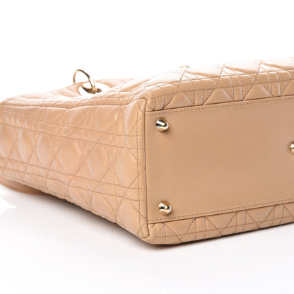 Christian Dior Lambskin Cannage Large Lady Dior Beige 13 of 15