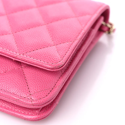 Chanel Caviar Quilted Wallet on Chain WOC Fuchsia 12 of 12