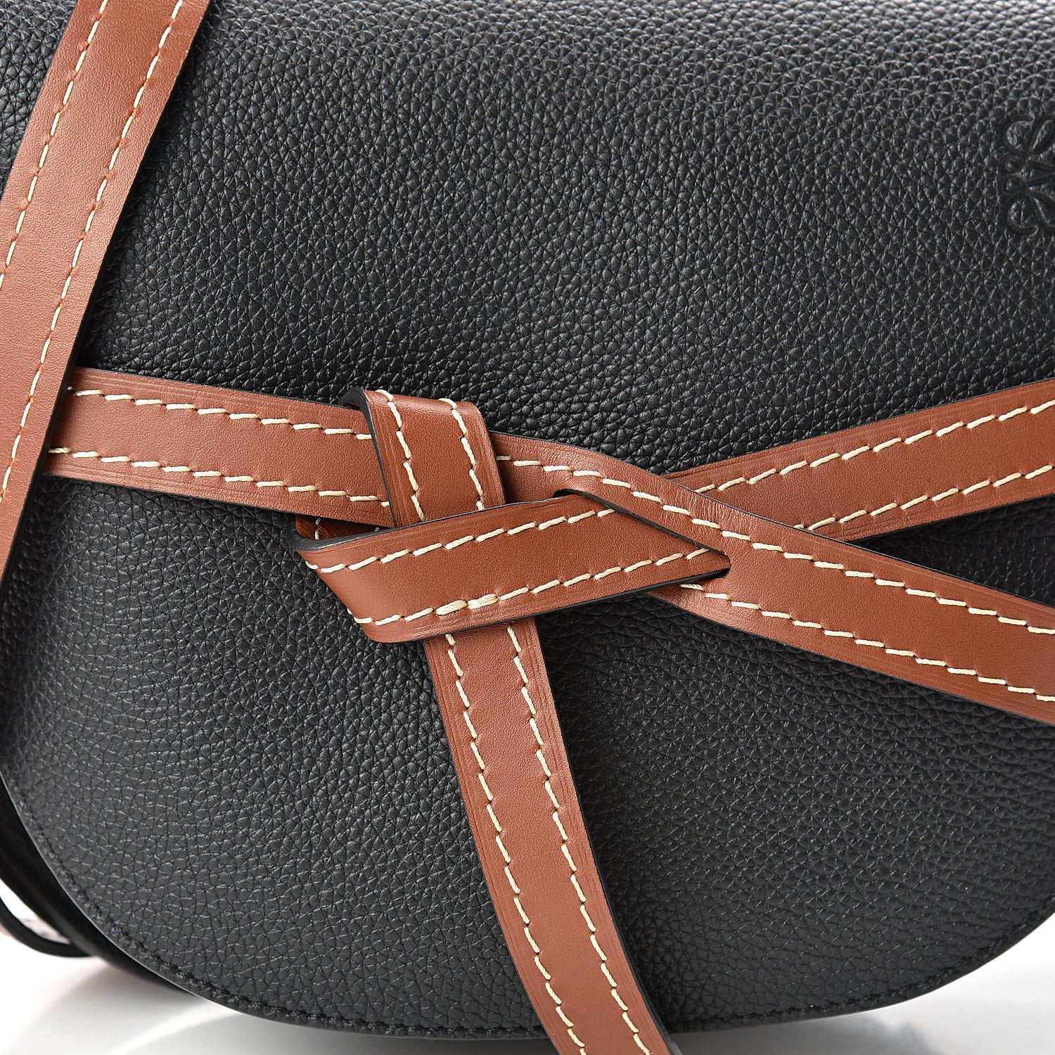 Loewe Grained Calfskin Small Gate Crossbody Bag Pecan Black 6 of 8