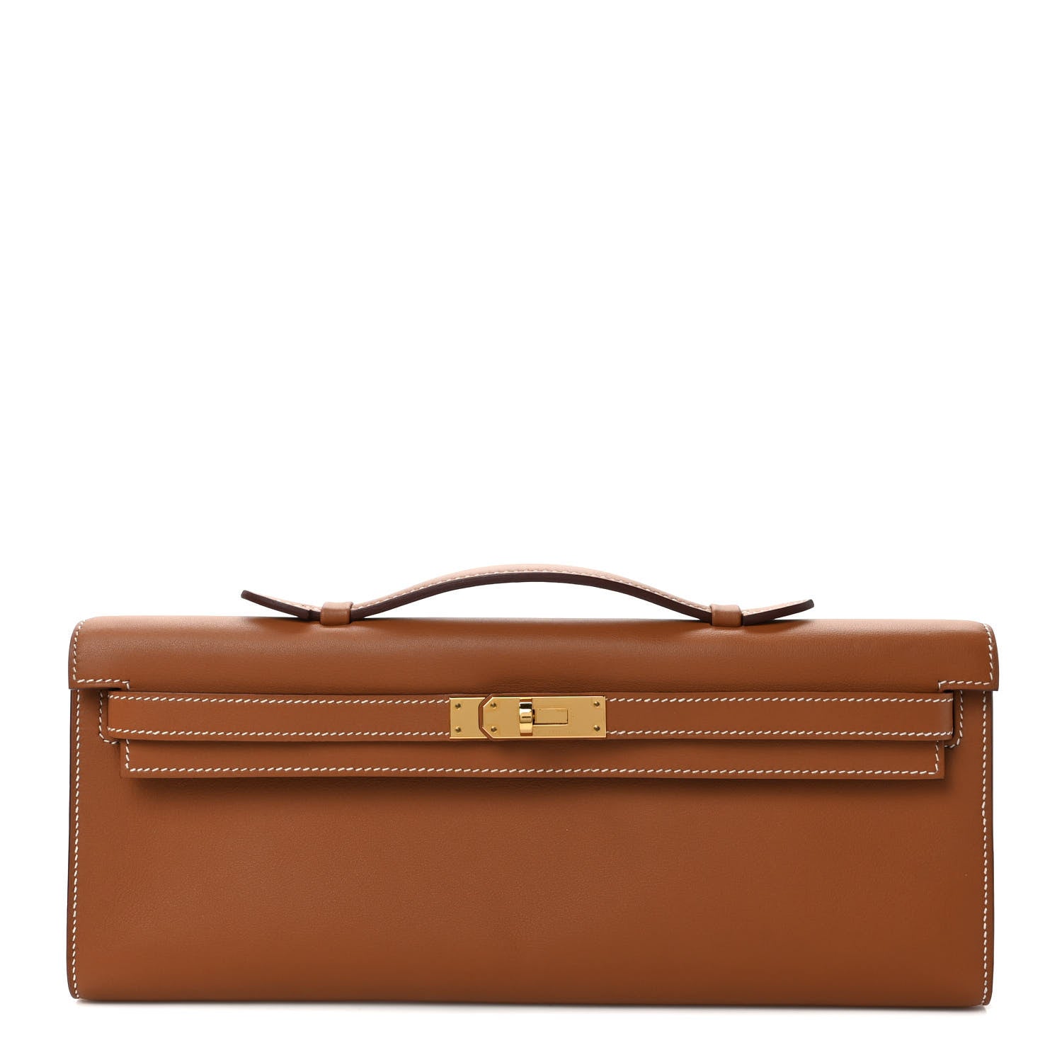 Hermes Swift Kelly Cut Clutch Pochette Gold 1 of 8