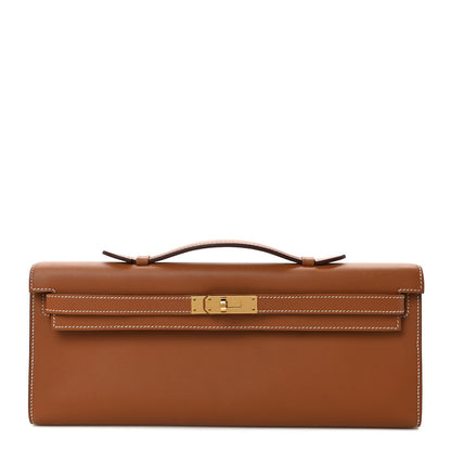 Hermes Swift Kelly Cut Clutch Pochette Gold 1 of 8