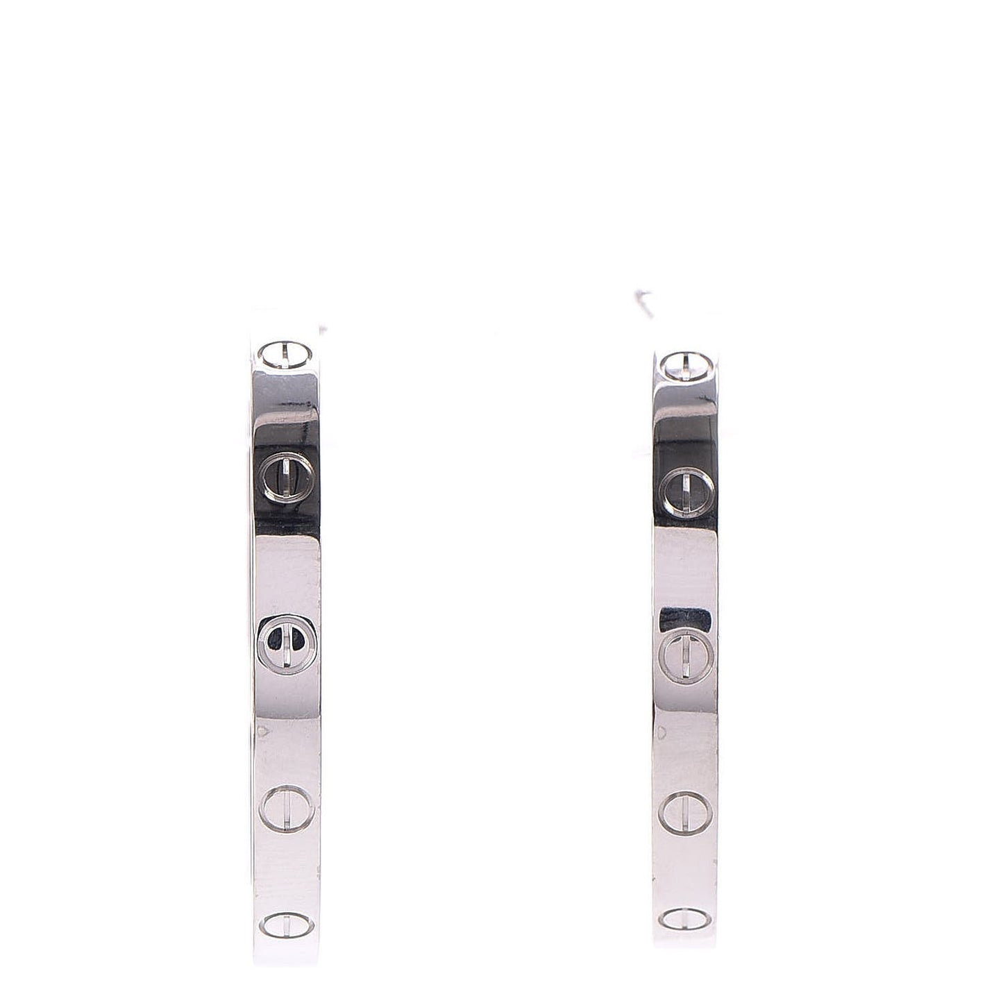 18K White Gold Large LOVE Hoop Earrings