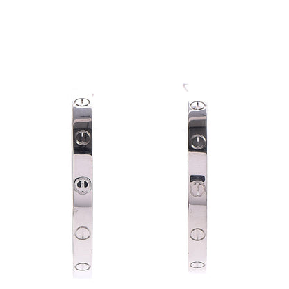 Cartier 18K White Gold Large LOVE Hoop Earrings 1 of 9