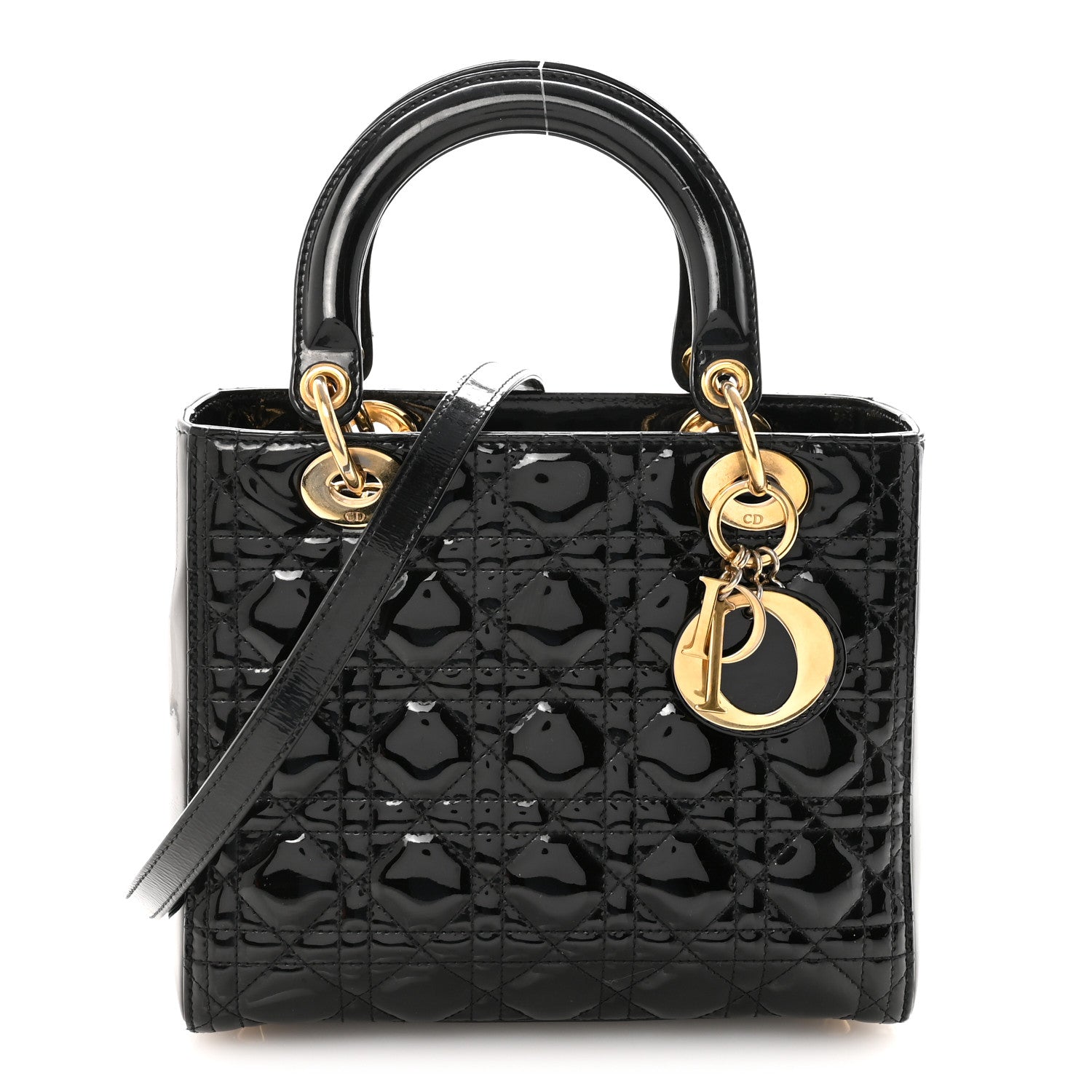 Christian Dior Patent Cannage Medium Lady Dior Black 1 of 10