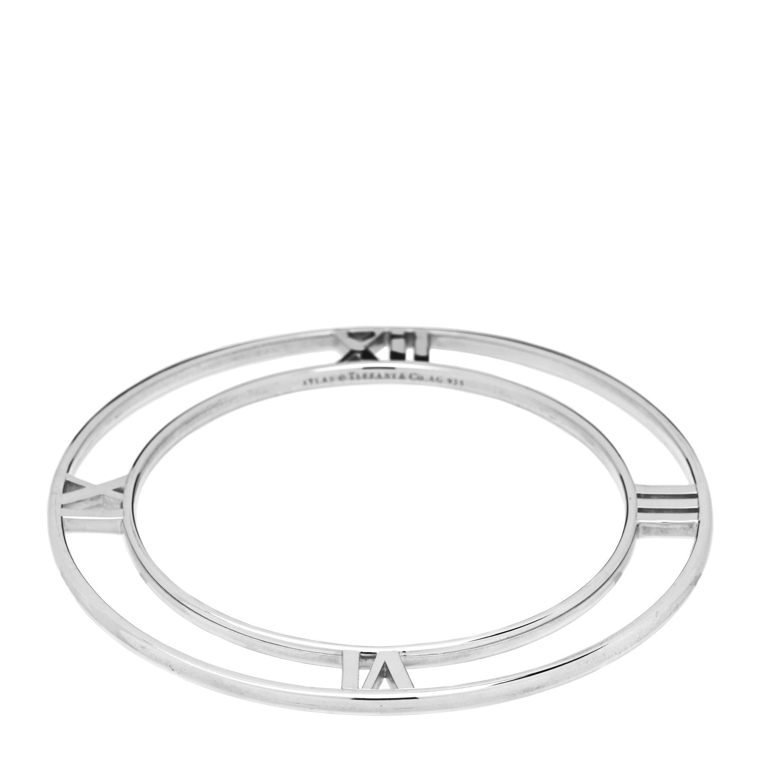 Tiffany Sterling Silver Atlas Flat Bangle Bracelet 1 of 3