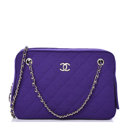 Chanel Jersey Quilted Camera Case Purple 1 of 10