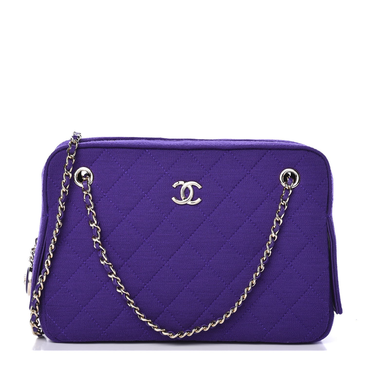 Chanel Jersey Quilted Camera Case Purple 1 of 10