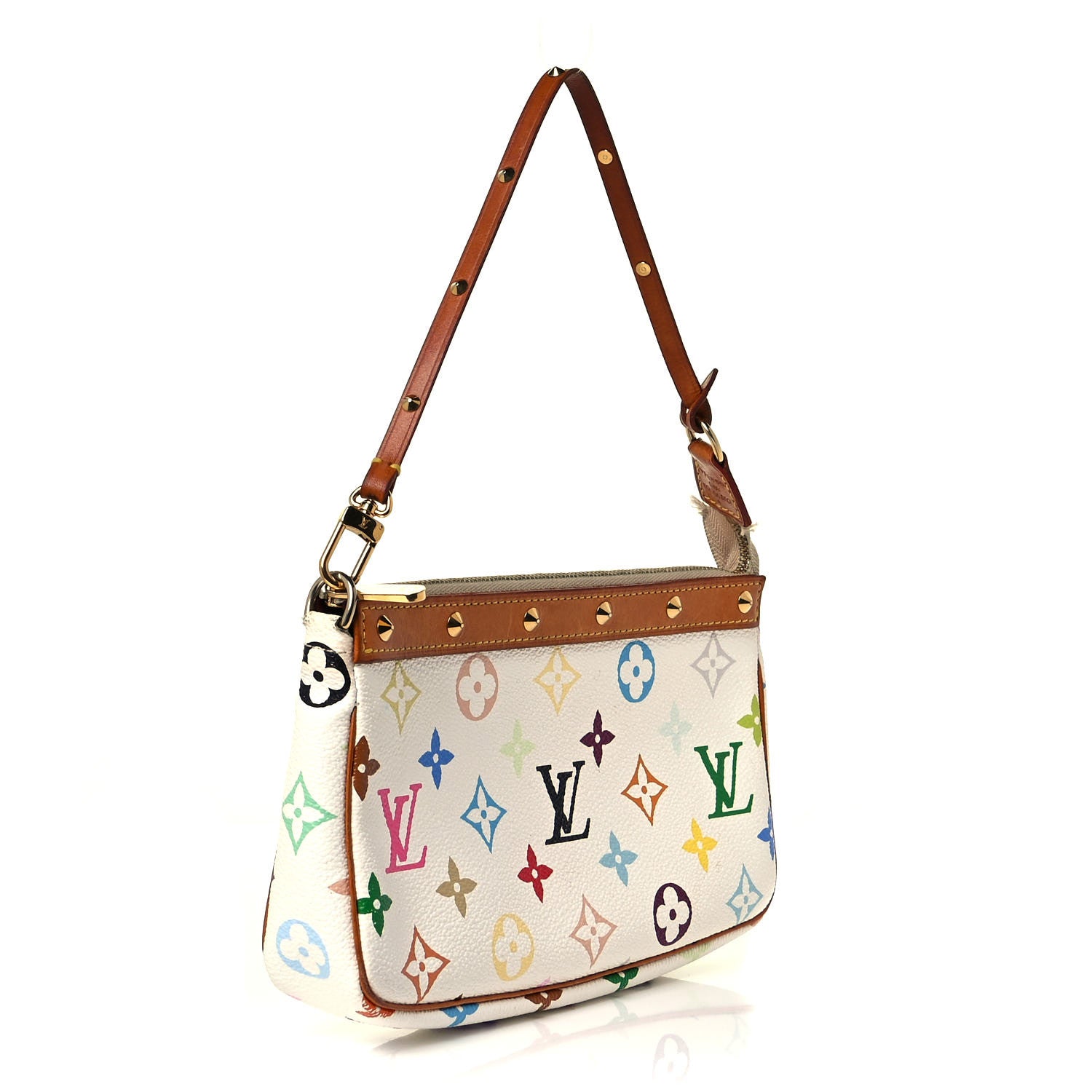 Louis Vuitton Monogram Multicolor Pochette Accessories White 2 of 12