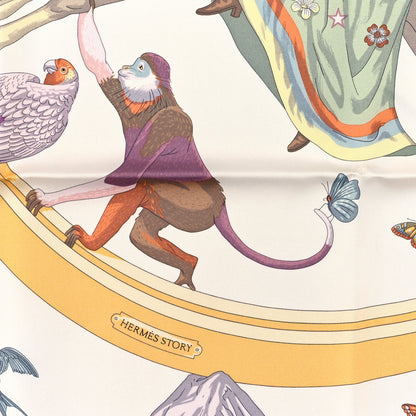 Hermes Silk Hermes Story Scarf 90 White Beige Multicolor 2 of 3