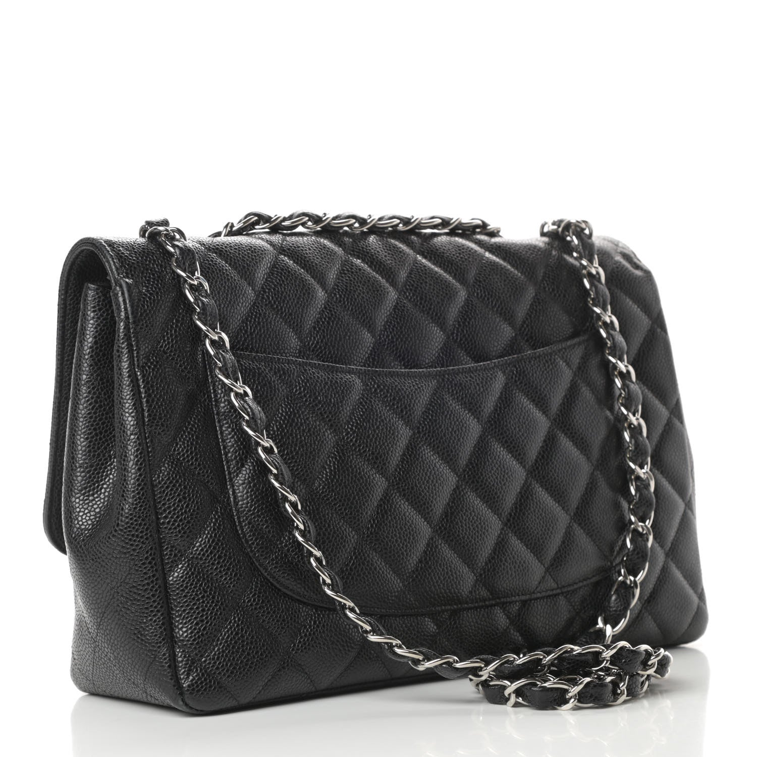 Chanel Caviar Quilted Jumbo Single Flap Black 3 of 17