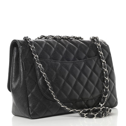 Chanel Caviar Quilted Jumbo Single Flap Black 3 of 17