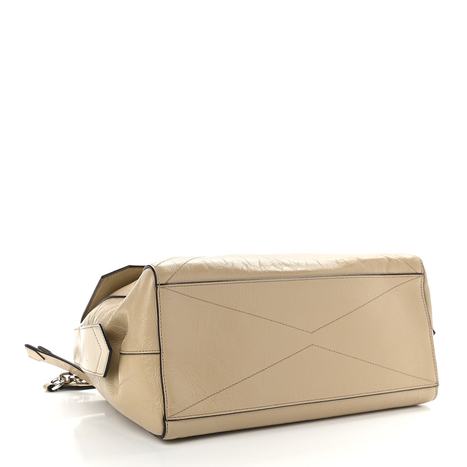 Givenchy Creased Patent Calfskin Medium ID Flap Beige 4 of 11