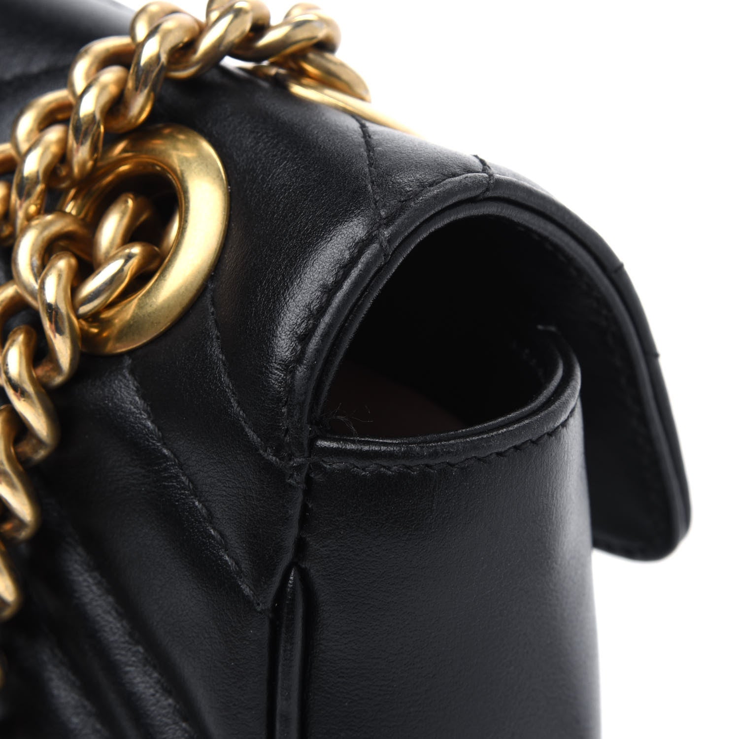 Gucci Calfskin Matelasse Mini GG Marmont Shoulder Bag Black 17 of 21