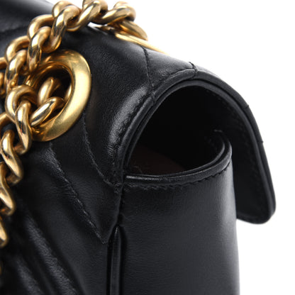 Gucci Calfskin Matelasse Mini GG Marmont Shoulder Bag Black 17 of 21