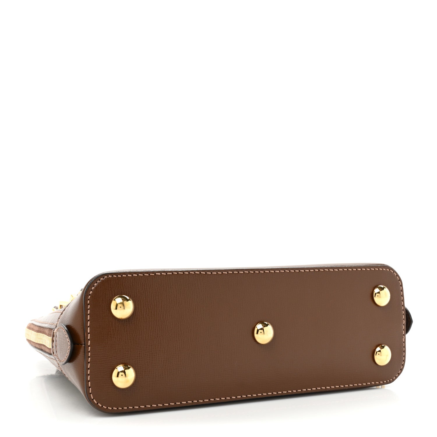 Gucci GG Supreme Monogram Azalea Calfskin Small Horsebit 1955 Top Handle Bag Beige Ebony Brown Sugar 4 of 12
