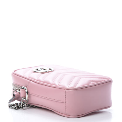 Gucci Calfskin Matelasse Mini GG Marmont Crossbody Bag Wild Rose 4 of 11