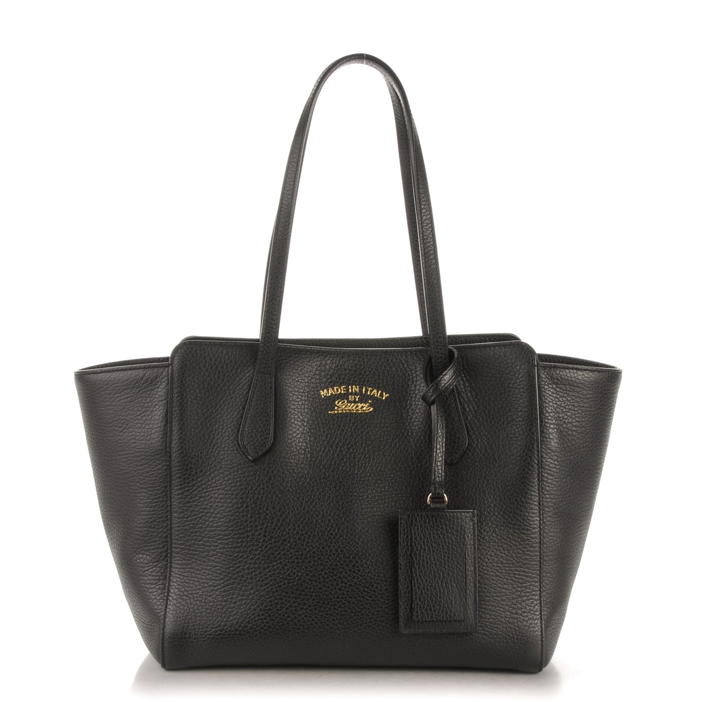 Pebbled Calfskin Small Swing Tote Black